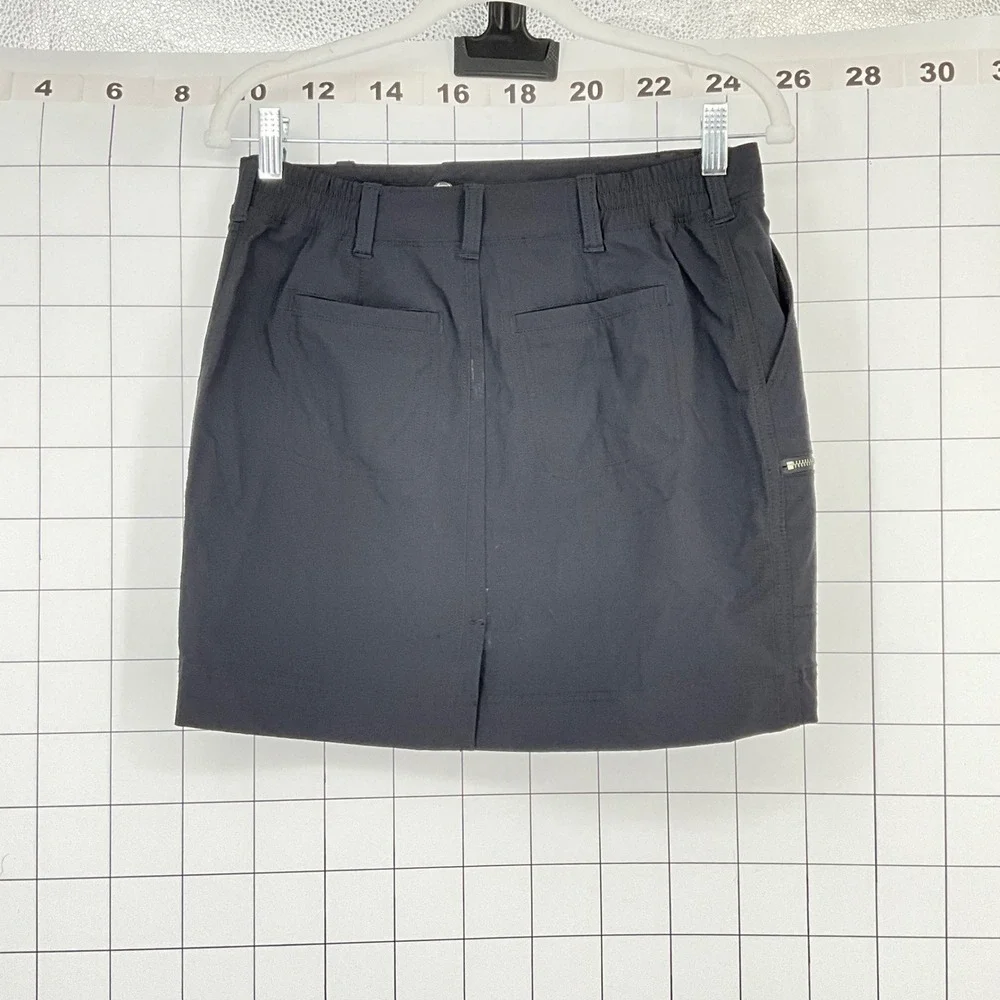 Athleta Womens Black Active Skort Size 4 Cargo Zip Pocket Hiking Golf Mini Skirt